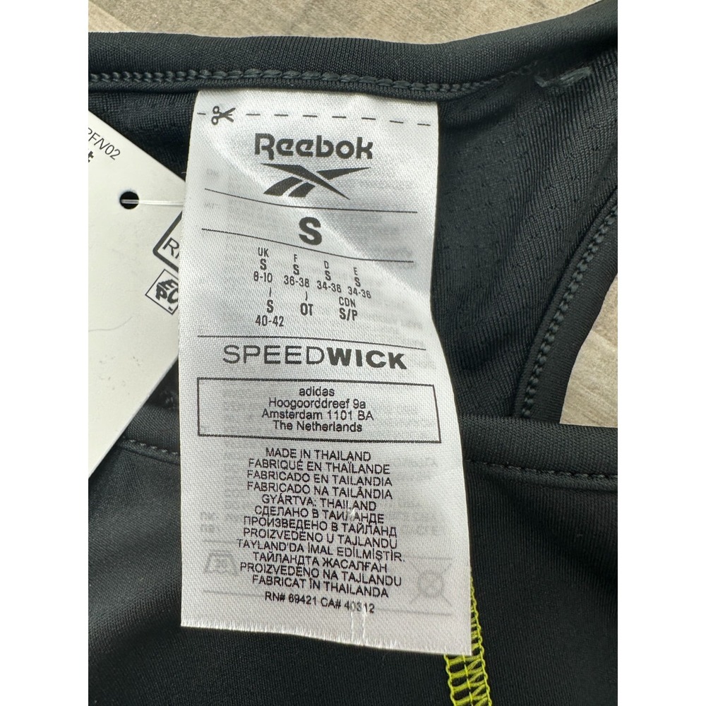 NWT Women's Reebok Les Mills Sports Bralette‎ Small Black Speed Wick High Neck - Picture 4 of 7